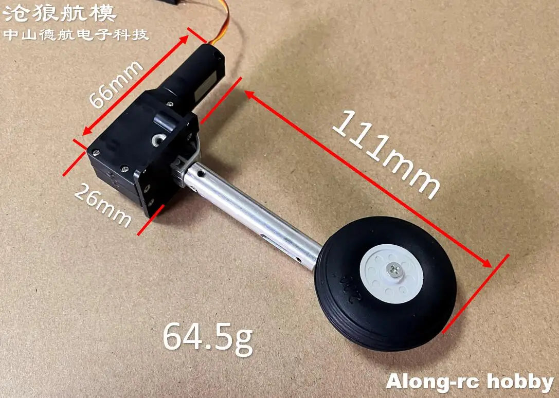 RC Plane Models Parts Height 111mm Retractable Landing Gear with PU Wheels for 2-3.5kg Hobby Airplane Aircraft DIY Jet Fighter