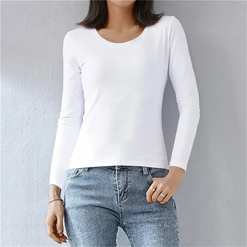 Women Thermal Underwear Winter Turtleneck Bottom Shirt Solid Semi High Collar Long Sleeve Basic T-Shirt Heating Fiber Pullovers