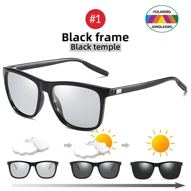Begreat Photochromic Polarized Sunglasses Men Square Classic Men Chameleon Glasses Male Sun Glasses Driving Eyewear