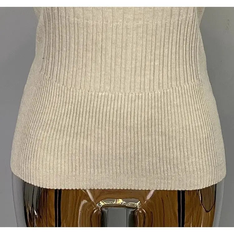 Summer Ribbed Knitted Sexy Women Tops Fashion Turtleneck White Black Tshirt Casual Sleeveless Vest Women's Tank Top Clothing
