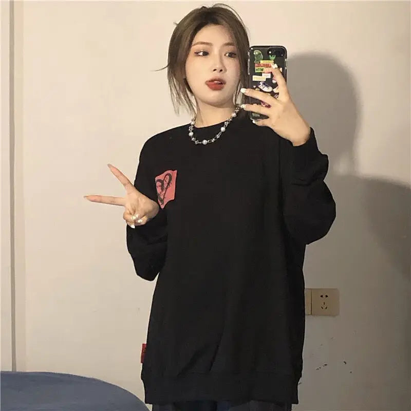Patchwork Hoodies Women Loose Designer Korean Style Spring Fashion Leisure All-match Female Streetwear Students Ins Sweatshirts