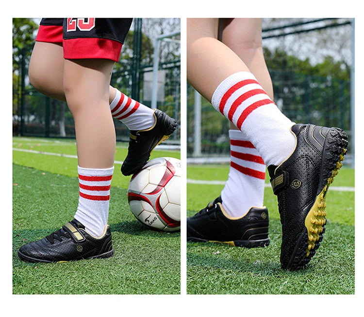 Children's Boys Low-Top Football Shoes Summer Breathable Sport Training Sneakers Outdoor Youth Turf Soccer Shoes