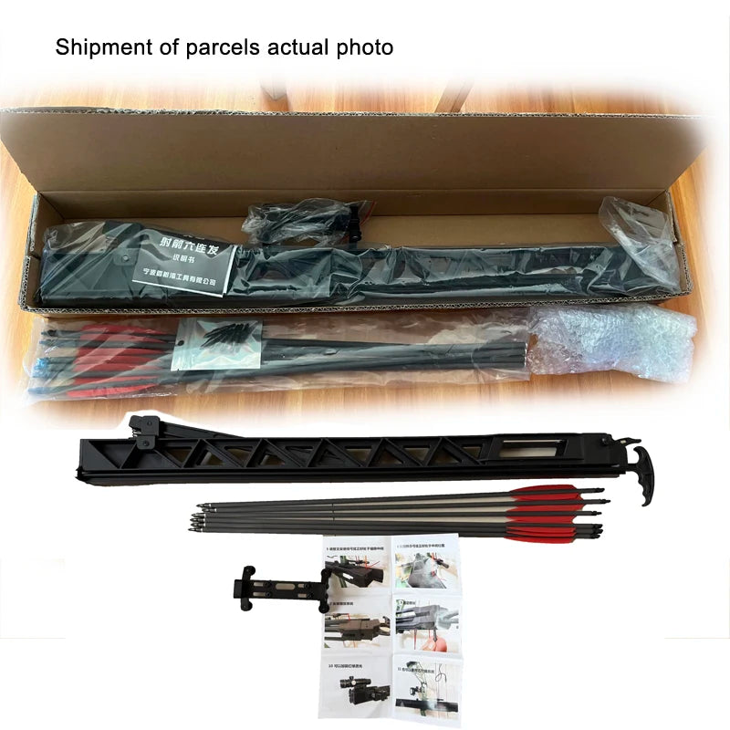 Powerful Slingshot Compound Bow Metal Hunting Catapult Continuous Fire Accessories Steel ball and Arrow for Fishing and Shooting