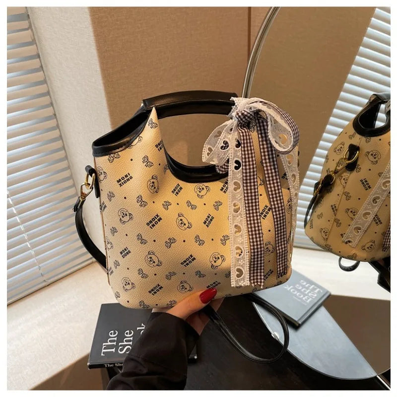 Popular bags for women, new fashionable French printed armpit tote bag, minimalist handbag, diagonal cross bag