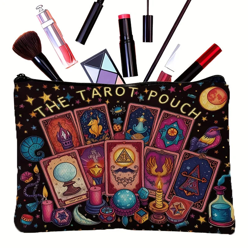 ACosmic Tarot Card Makeup Bag - Women's Multi-functional Zipper Pouch, Jewelry Storage Bag, Perfect Travel Zipper Small Storage