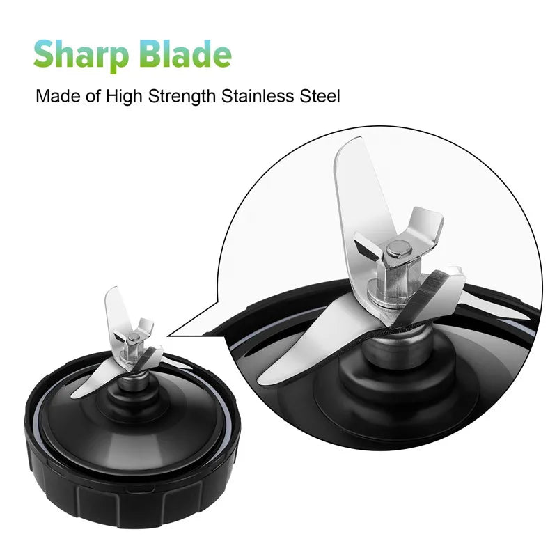 7 Fins Extractor Blades for Ninja Blender Replacement Parts with Washer Rubber for Nutri Ninja Auto IQ BL486 BL642 N102 BL682 an