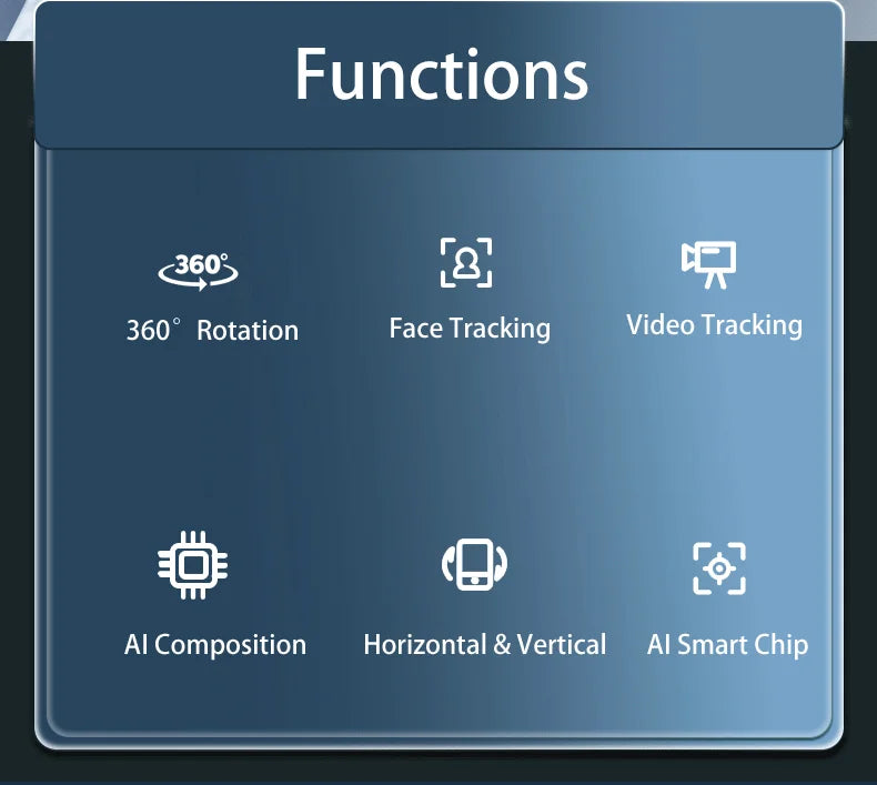 360° Rotation Phone Gimbal Stabilizer with Remote, Desktop Tripod Stand & Auto Tracking for Live Streaming/Vlogging