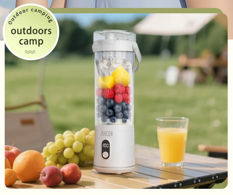 Electric Portable Blender Wireless Rechargeable USB Fruit Blender 600ML Kitchen Mixer Machine Traveling Juicer Cup Fruit Blender