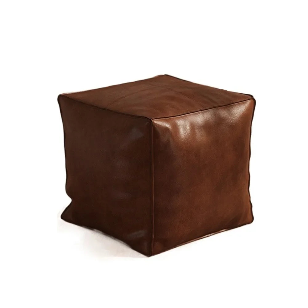Foot Rest Non-Slip Storage Stool Waterproof Large Capacity PU Leather Ottoman Stackable Square Leather Pouf Tatami 발받침대 스툴