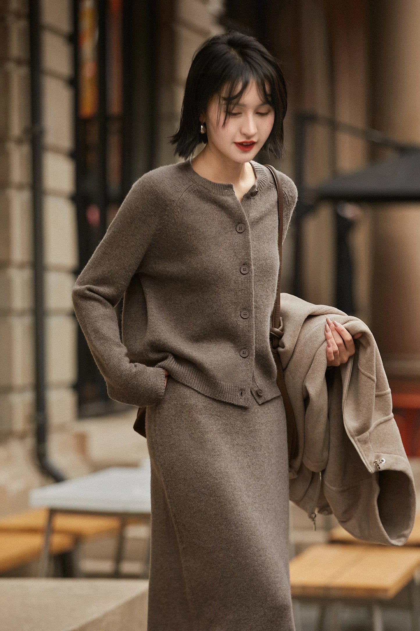 Row wind wool cashmere series ~ new sweaters in autumn and winter/overskirt fashion two-piece suit