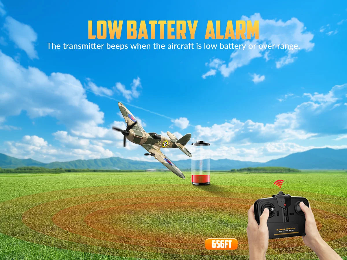Spitfire RC Plane 2.4G 3CH Gyro Stabilizer Fixed Wing EPP Foam 400MM Wingspan Airplane RTF Fighter for Boys Children