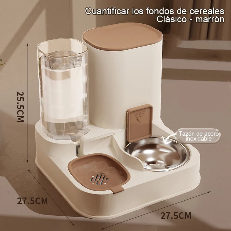 Pet Cat Automatic Feeder, Water Dispenser, Large Capacity Dry Wet Separation Food Container, Pet Supplies