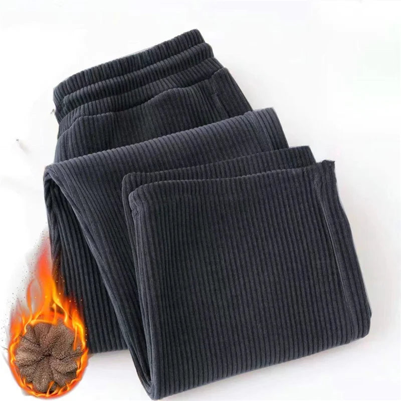 plus Size Men's Straight Leg Loose Fit Casual Sports Pants Large Waist Elastic Band High Elastic Thickened Polyester Fiber