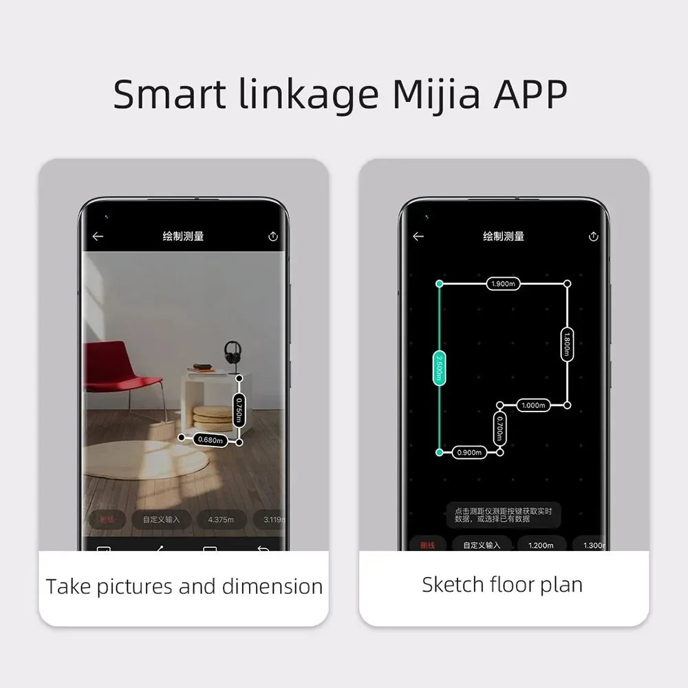 Original Xiaomi Mijia Smart Laser Rangefinder Real Time Distance Meter LCD Display Laser Range Finder Tape Measure Real Time New
