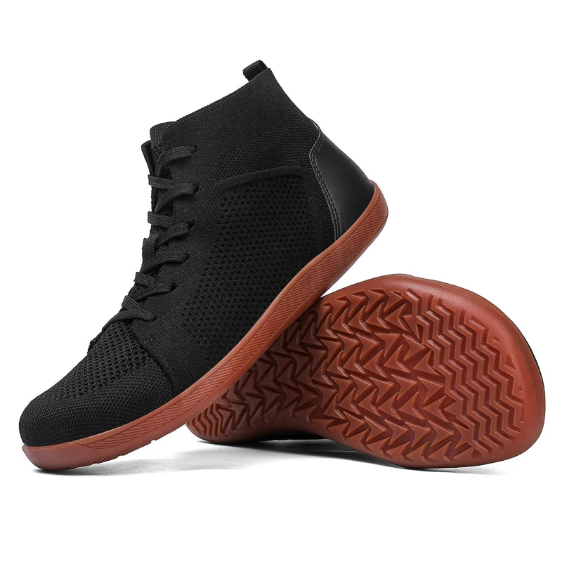 Men's And Women's High Top Barefoot Walking Shoes, Wide Toe Loose Shoes, Suitable For Comprehensive Training In The Gym And Driv