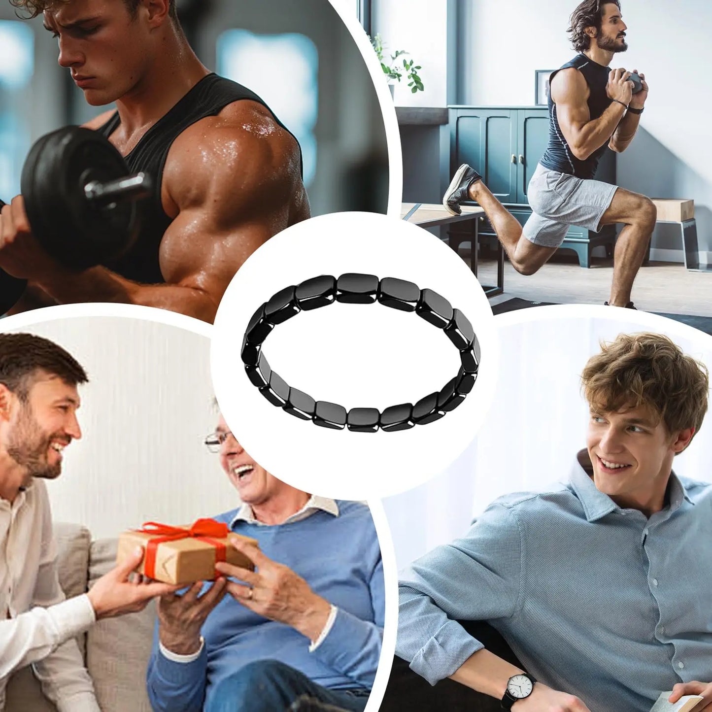 Stylish Hematite Bracelet for Men - Masculine Wrist Jewelry for Work, Travel & Meditation - Perfect Gift for Husband Boyfriend