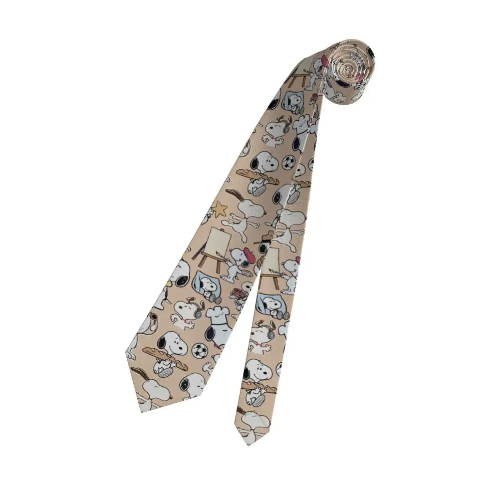 Snoopys & Woodstock Smile Giggle Laugh Neckties Silk 8 cm Neck Tie for Mens Shirt Accessories Cravat Wedding Accessories Office