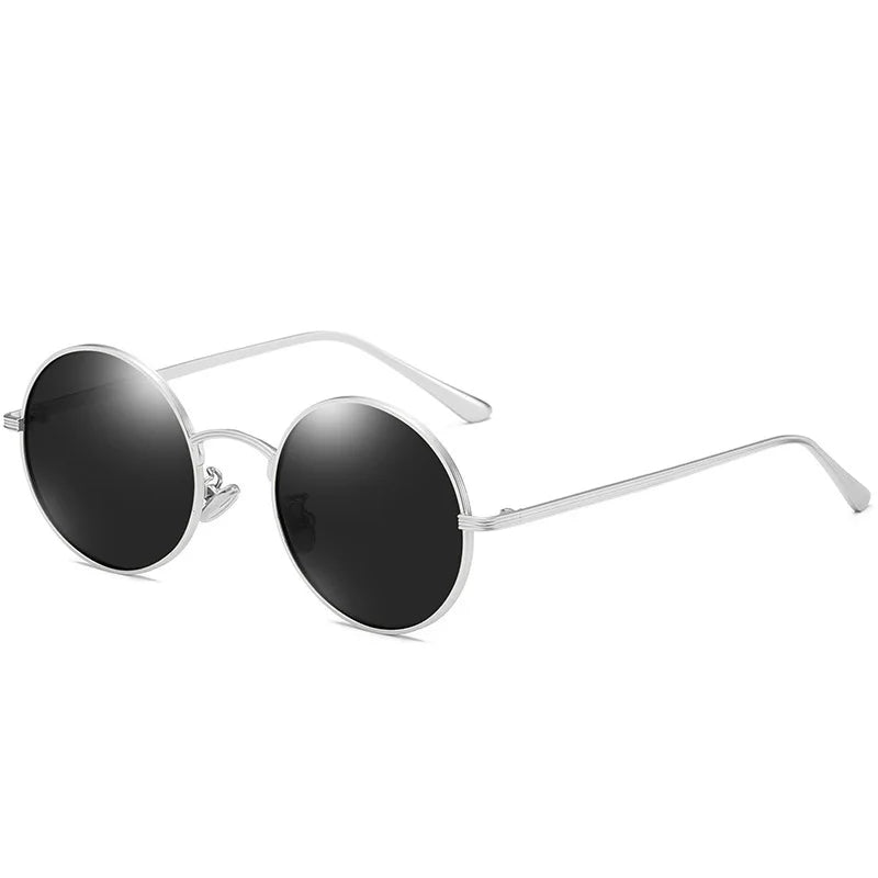 Men Polarized Sunglasses Retro Punk Style Metal Small Round Frame Sunblock Sun Glasses Drive Sports Outdoor Travel Eyewear T251