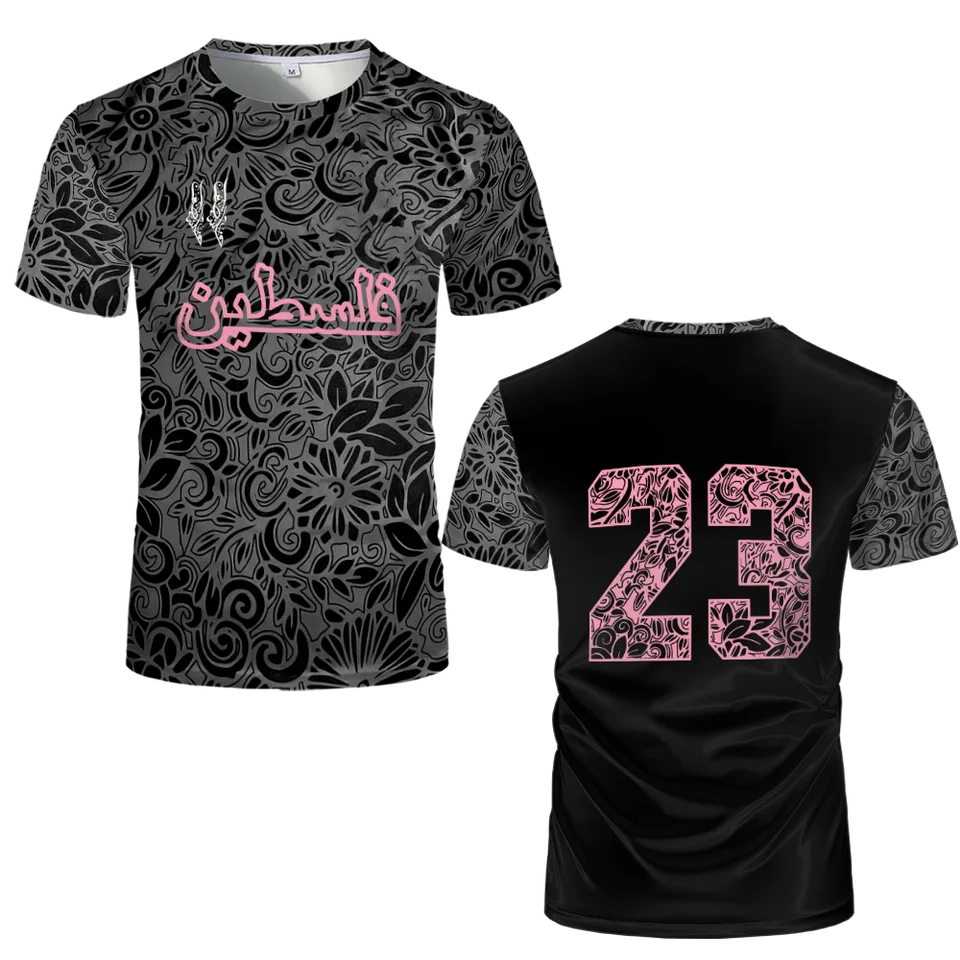 Palestine Football Jersey T Shirts Adult & Kids Light Luxury Digital Printed Soccer Uniforms Summer Mens Palestinian Flag Tees