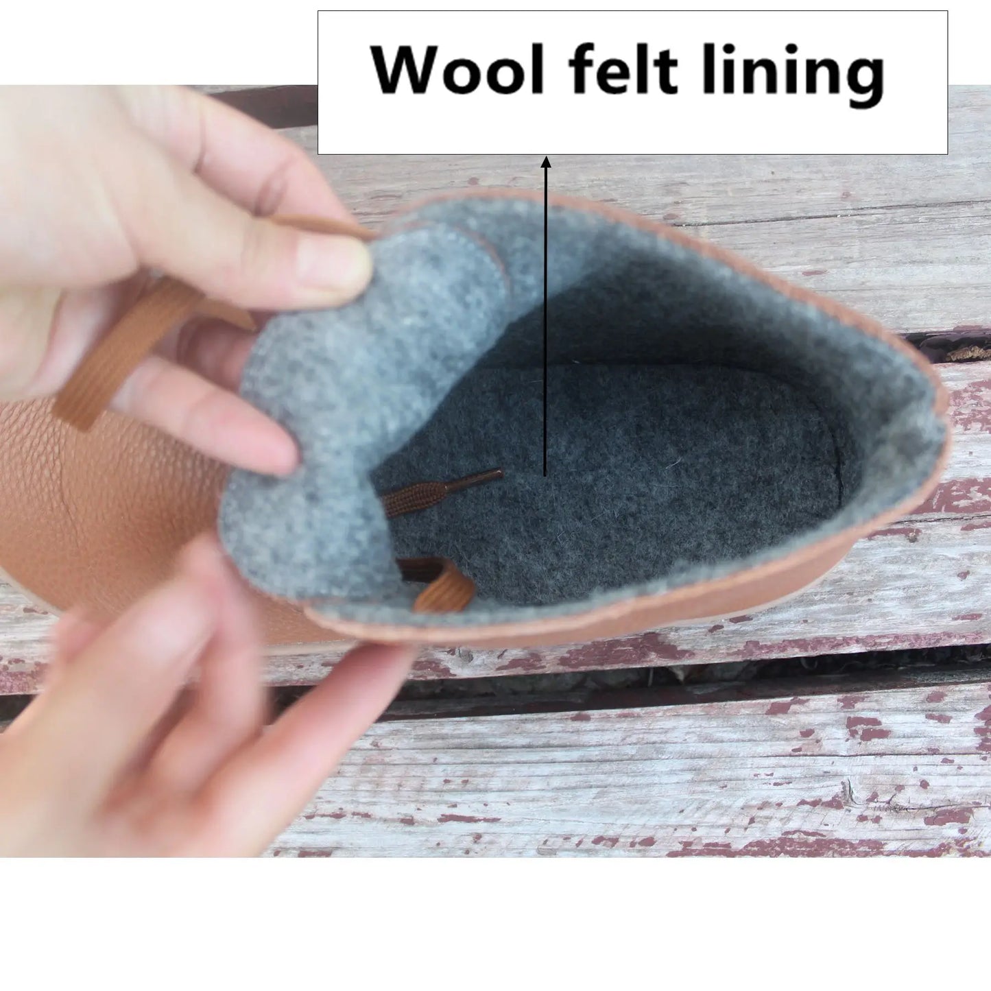 Barefoot Leather Boots With Wool Linning Inside For Women  man Zero Drop Wider Toes Box