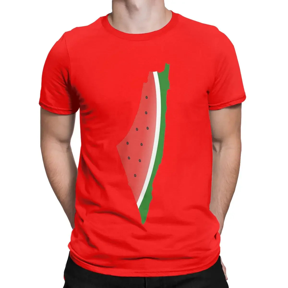 Men T-Shirt Watermelon Vintage 100% Cotton Tee Shirt Short Sleeve T Shirt Crewneck Tops Printing