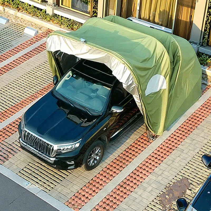 Modern Portable Carport Tent With Top Canopy Cover Heat Treated Metal Frame For Outdoor Car & Motorcycle Parking Garage Storage
