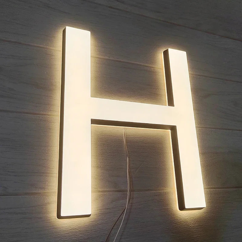 Custom LED House Number Outdoor Waterproof 3D Acrylic Illuminated House Sign Modern Residential Door Plates Lighted House Number