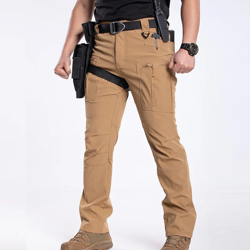 Men's Spring Autumn Tactical Pants Multi Pocket Outdoor Combat Trousers EU Size Waterproof Cargo Travel Sports Military Pants