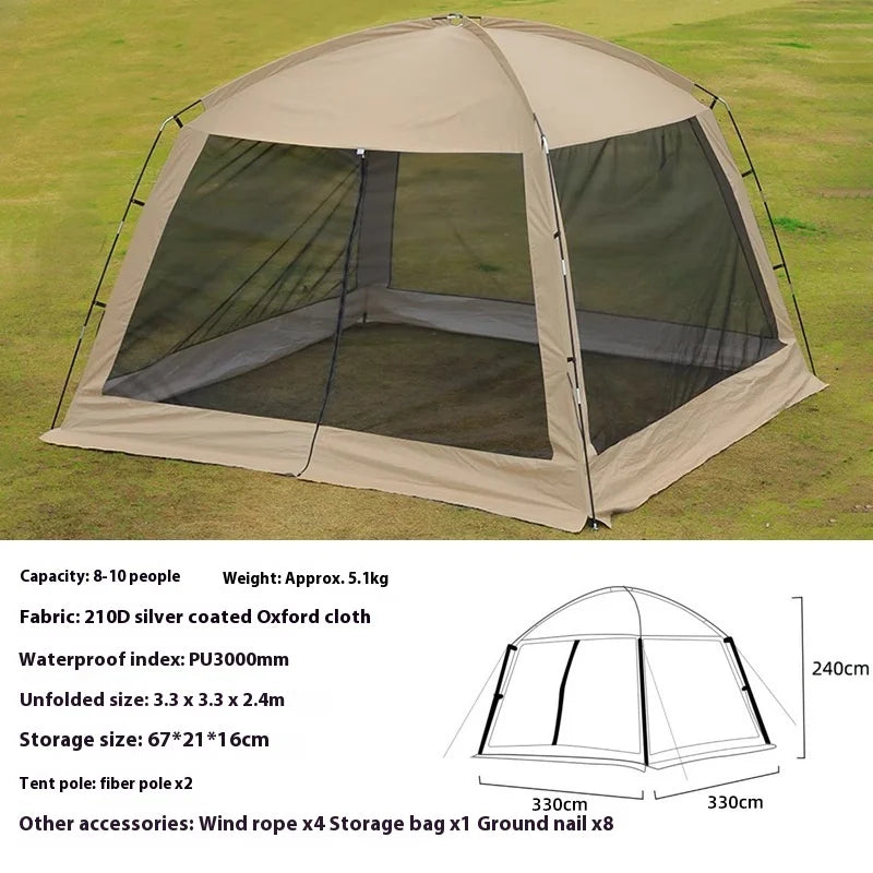 Outdoor Large Tent Canopy Sunshade Netting Portable Mosquito-Proof Tent Beach Camping Gazebo