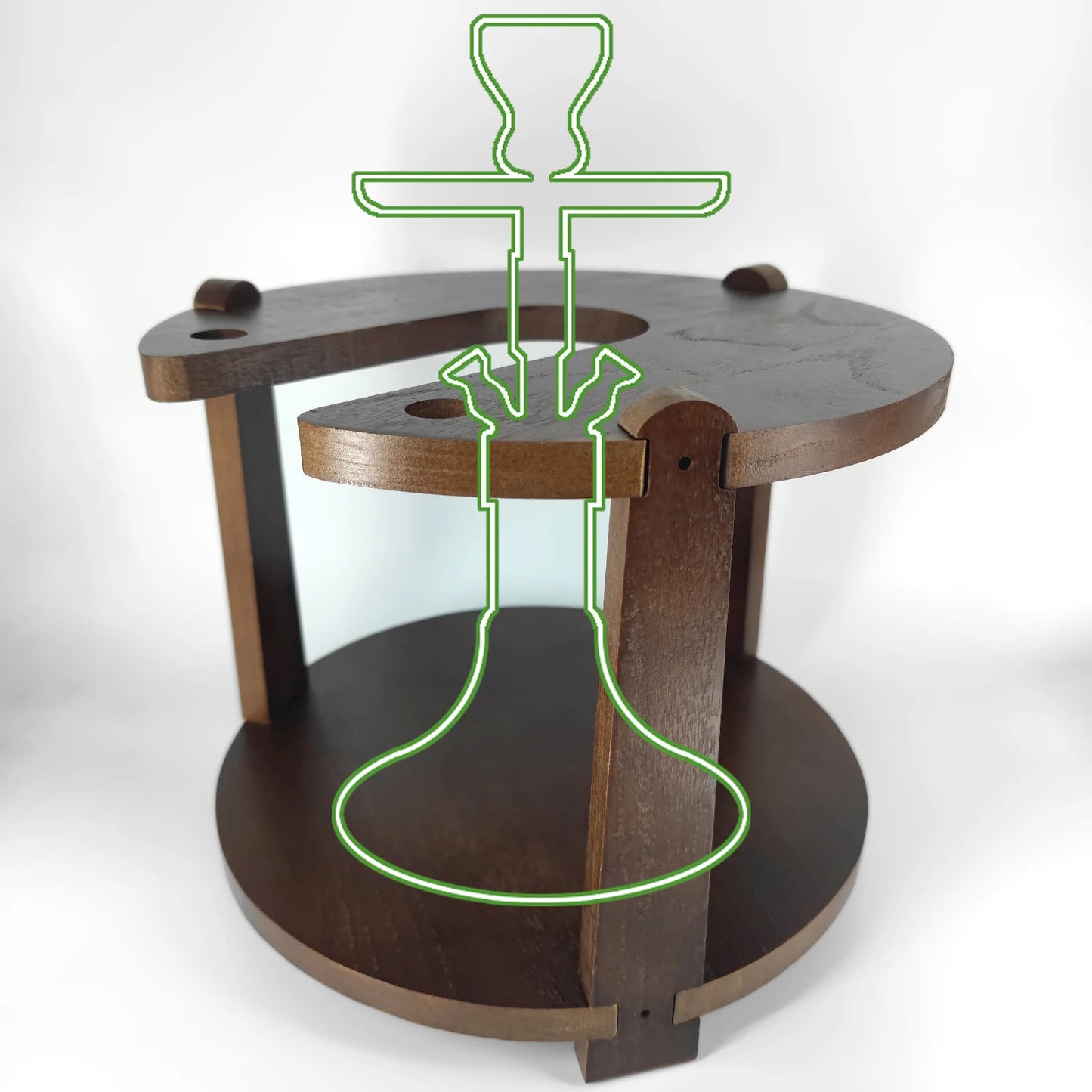 Shisha Stand Portable Wooden Hookah Table Holder Station With Wheels Rolling for Vase protection Hose Clamp Nargile Accessories