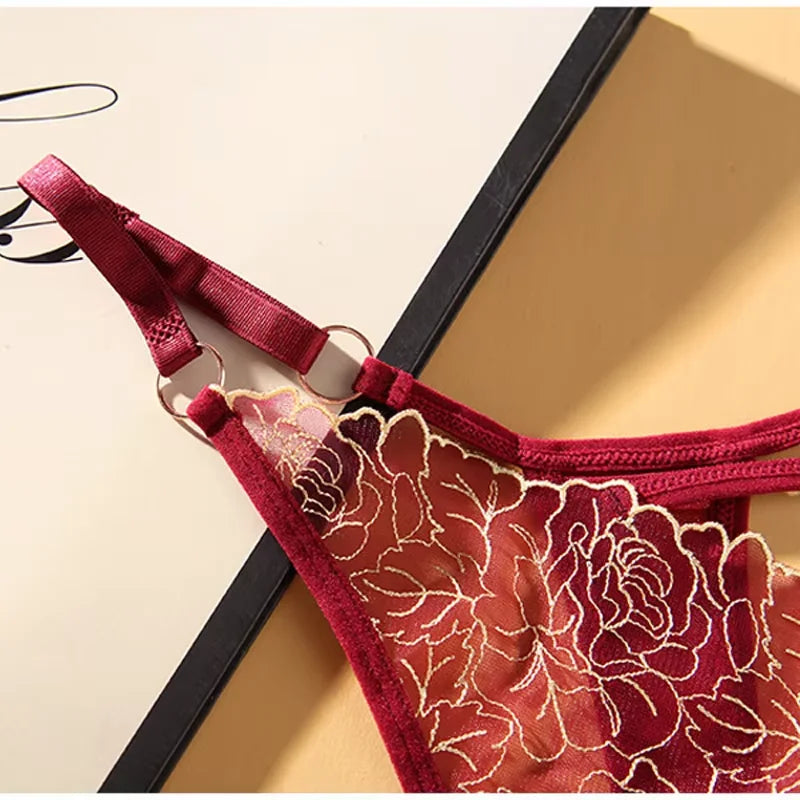 Sexy Lace Embroidery Thongs Women G strings Panties Transparent Mesh Underwear Ladies Briefs Adjustable Waist Culotte female
