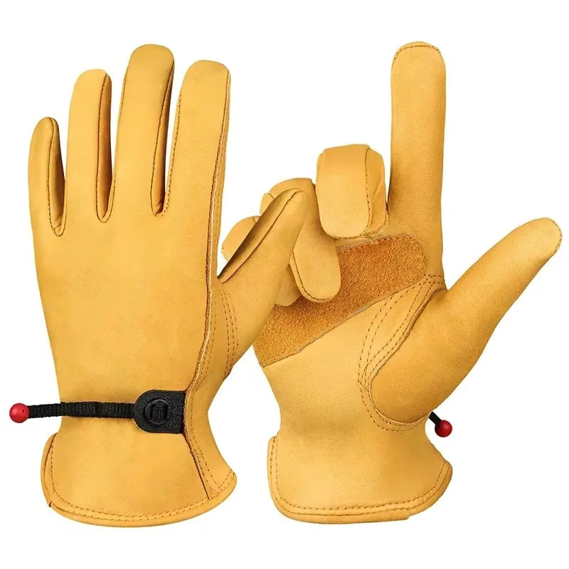 Cowhide Motorcycle Gloves Breathable Gloves Racing Gloves Outdoor Sports Protection Hunting Multipurpose Working Security Gloves