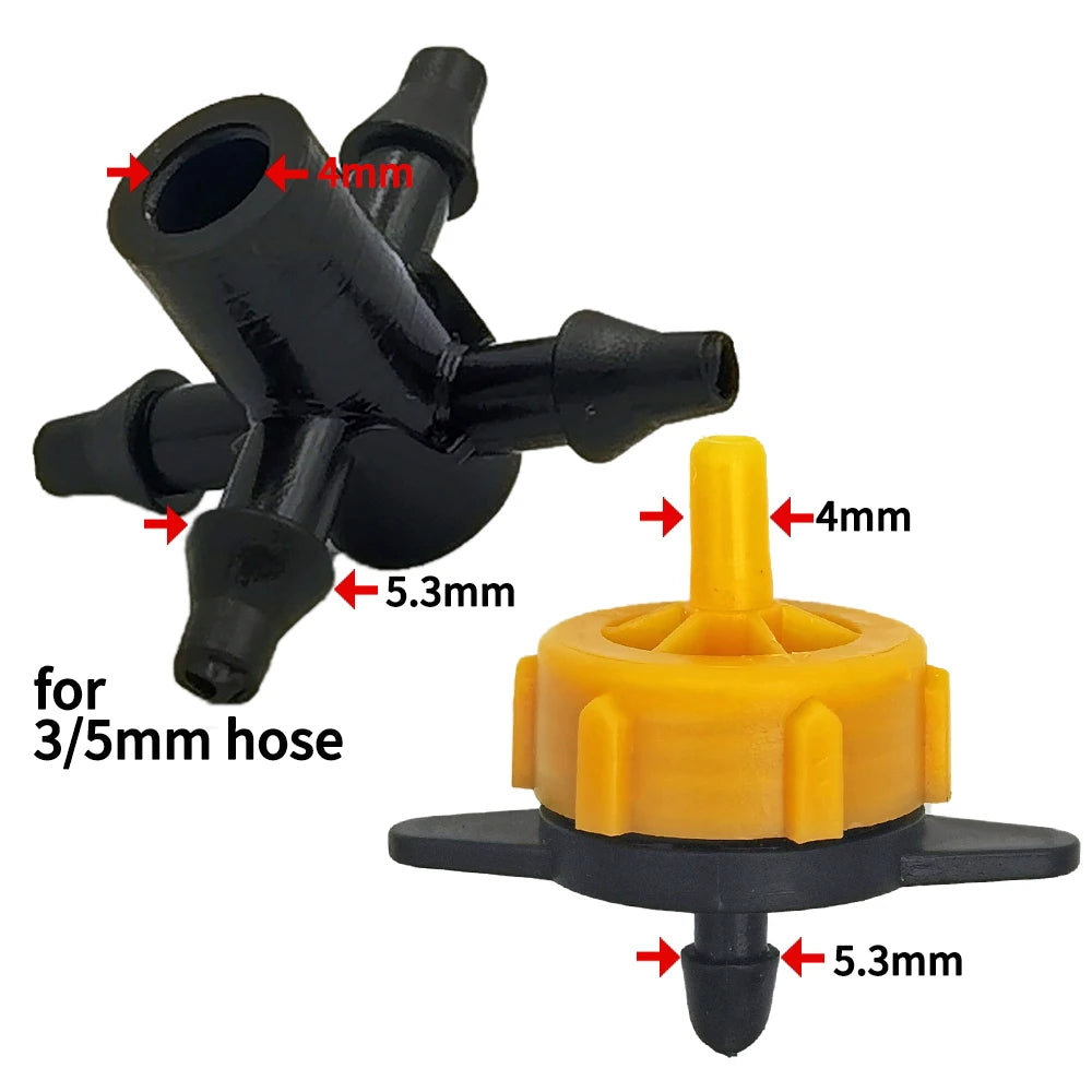 Irrigation 2L/4L/8L Steady flow dripper with 4-way cross Connector Agriculture Drip water irrigation Drip arrow connector 20Sets
