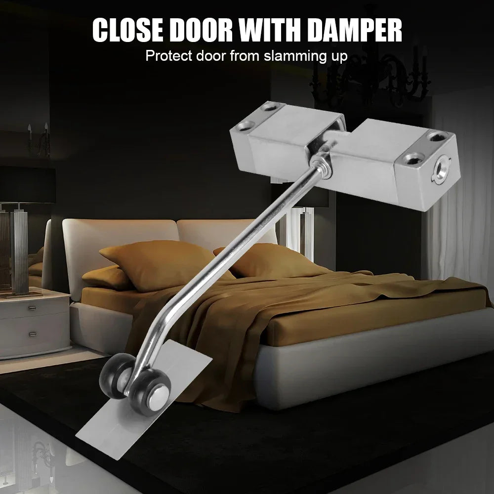 Durable Furniture Door Hardware Automatic Spring Door Closer Adjustable Stainless Steel Door Closing Device Security Lock