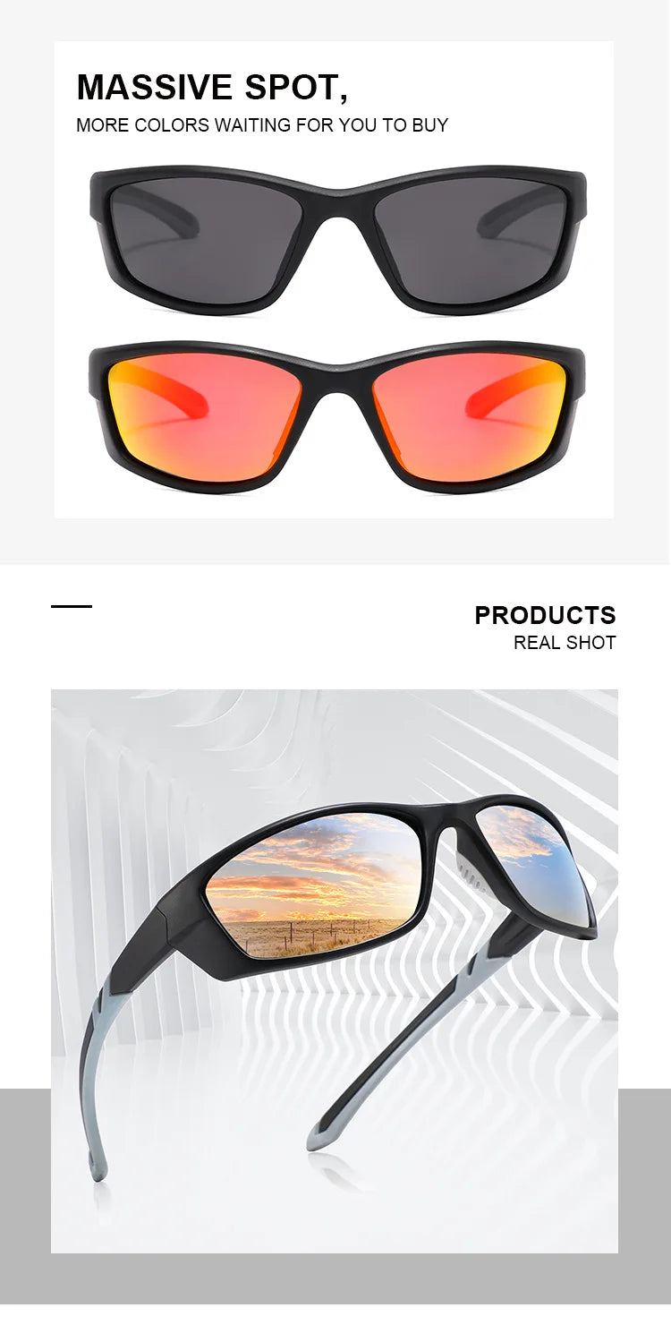 Men's Polarized Cycling Glasses Anti-glare Sports Sunglasses Women for Fishing Outdoor Mountaineering Sun Protection