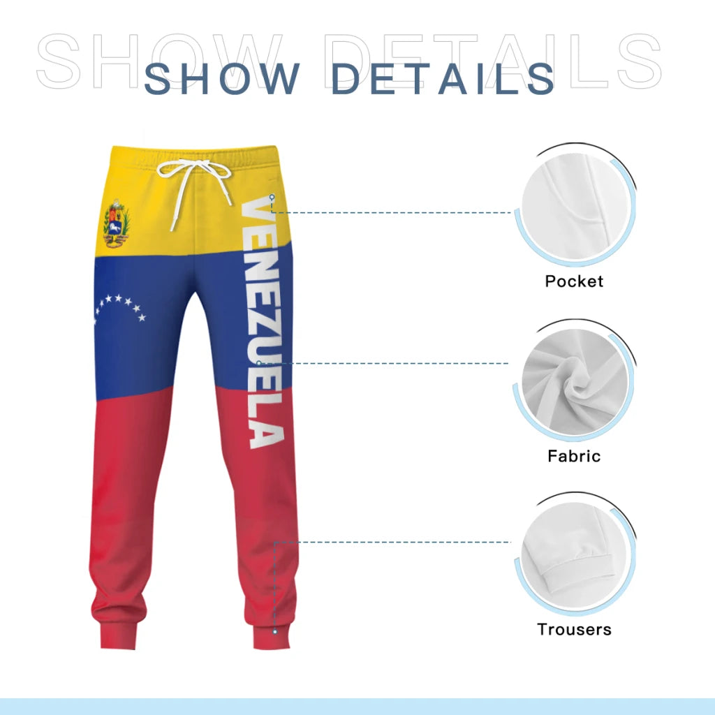 2025 Venezuela Flag Mens Sweatpants with Pockets Joggers for Men Sports Casual Sweat Pants With Drawstring