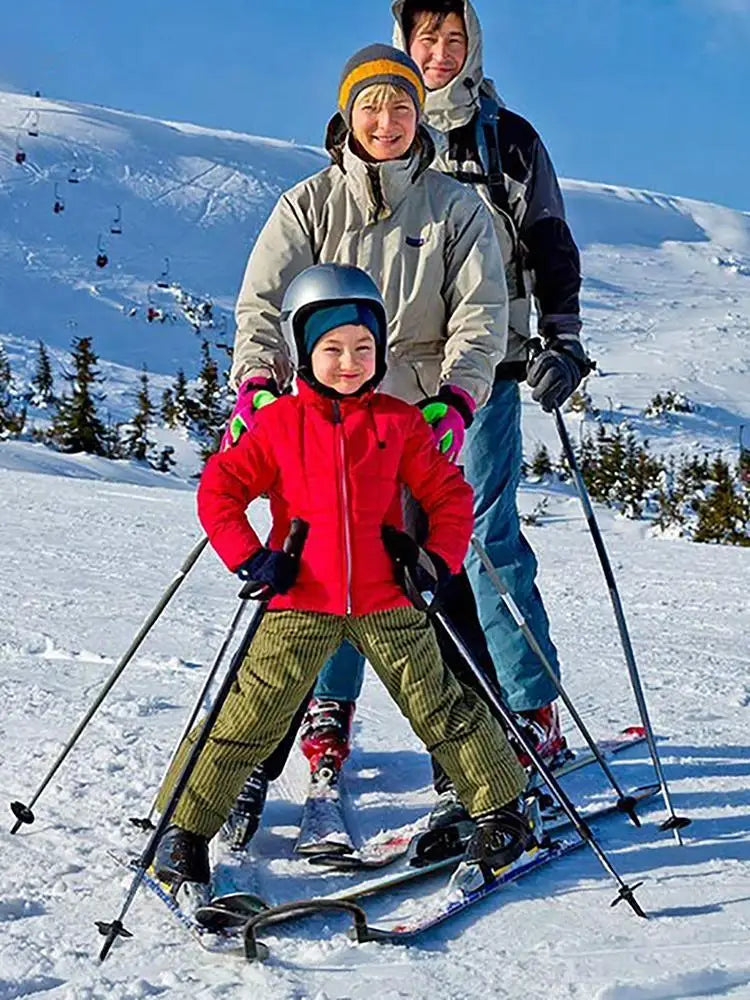 Snowboard Connector Stainless Steel Ski Trainer Easy Snow Ski Training Tools Ski Practice Aid for Beginners Kids Adults