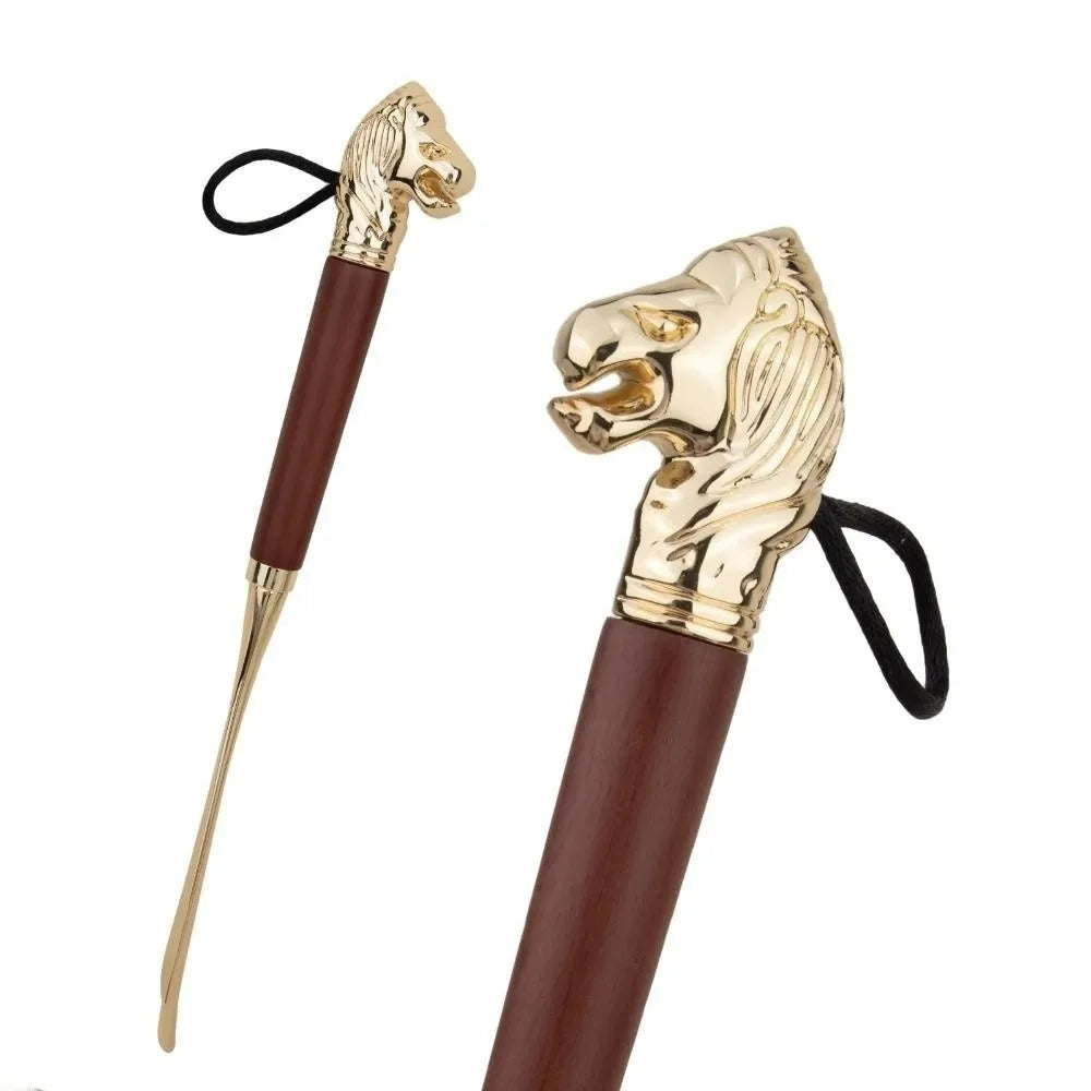 Shoe Wearer 32cm Metal Shoe Horn Long Handheld Wood Handle Shoehorn Durable Shoes Wearing Tool Portable Shoe Lifter Gift