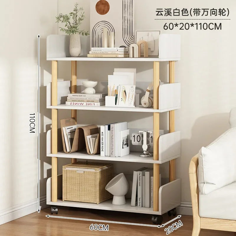 Modern Office Staggered 6-Shelf Luke Bookcase Storage Shelves  Kids Bookshelf Bookcase Display Libreria Mobile Library Furniture