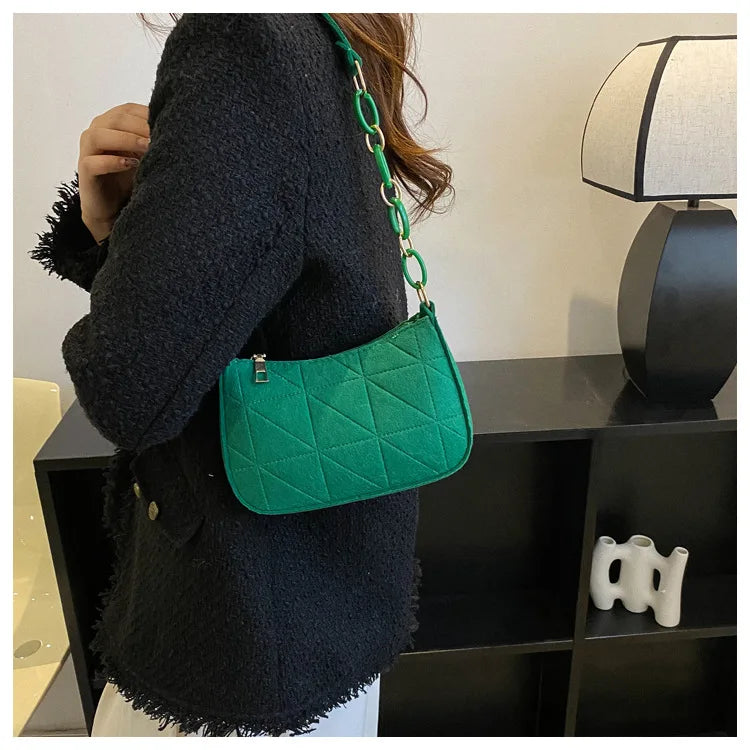 Women Small Square Bag Сумка Женская Simple and Versatile Casual Handbag Fashion Popular Felt One Shoulder Messenger Bags Purse