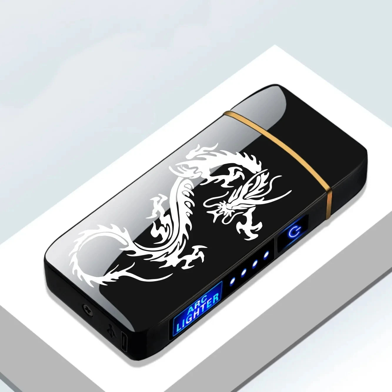 Hot Electric Windproof Metal Lighter Double Arc Plasma Flameless Rechargeable USB Lighter LED Power Display Touch Sensor Lighter