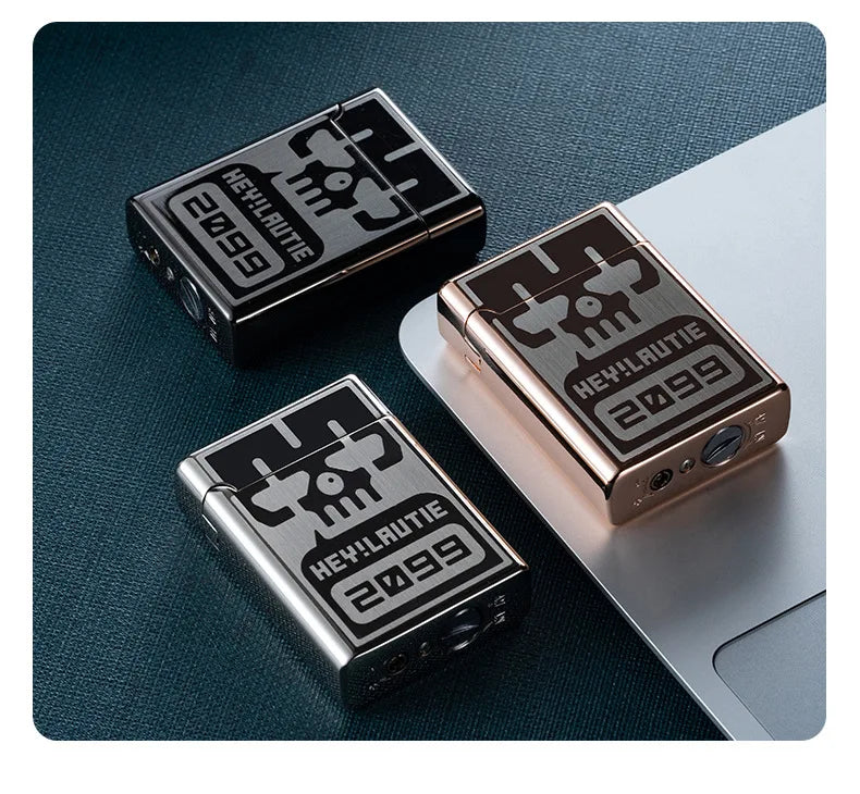 Portable Metal Induction Ignition Cigarette Lighter Men's Boutique Gift Butane Gas Lighter Windproof Lighter Unusual Lighters