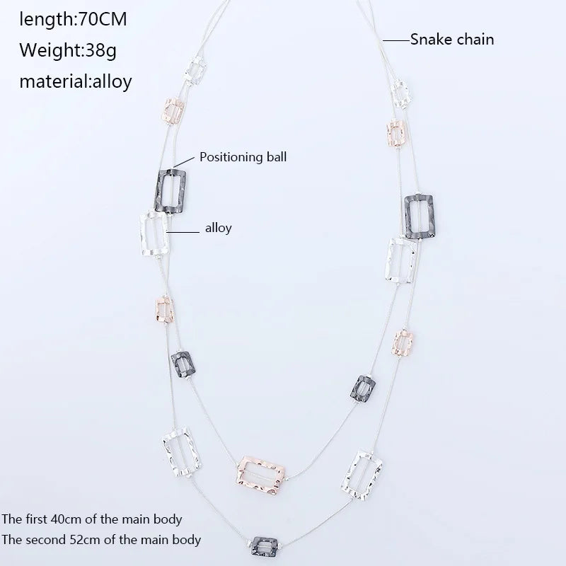 new necklace is popular in Europe and America, versatile peach heart exquisite women's long necklace, double-layer wome