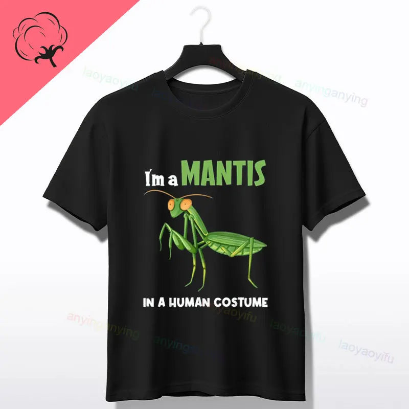 Praying Mantis Insects Bug Love Praying Mantis- Retro T-Shirt 100% Cotton Short Sleeve O-neck Tee Humor Style Design Casual Wear