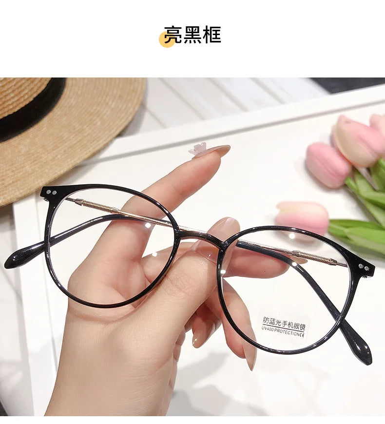 New TR90 Myopia Frames for Men and Women Retro Oval Spring Leg Optical Frames Fashion Hot Sale Glasses Frames Wholesale