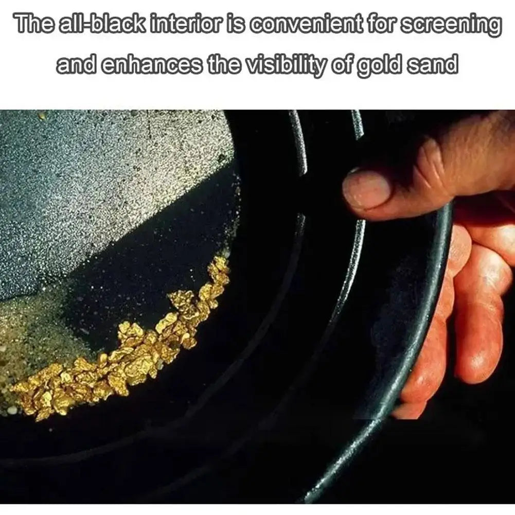 Gold Pan Hand Cranks High Efficiency Enhances Durability Gold Panning Pans 35cm for Hobbyists Archaeologists For Metal Detector