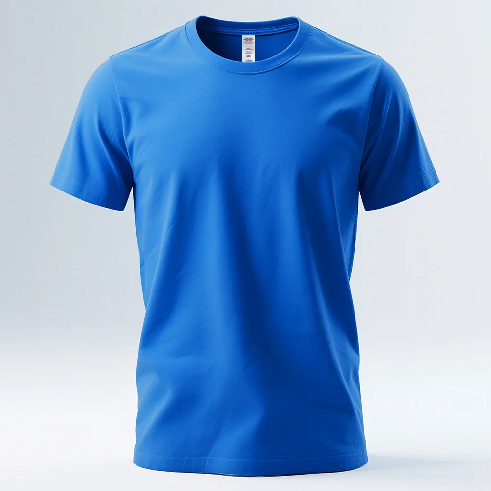 100% Pure Cotton Mens Tee Shirts High Qualty Man Round Neck Base T Shirts Summer Breathable Tops Oversized Unisex Basic T-shirt