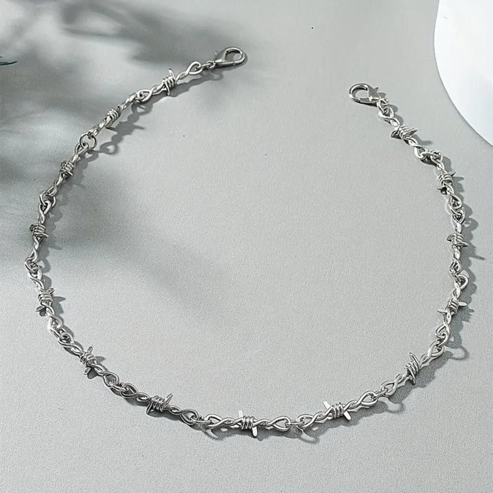 Thorn Necklace Barbed Collarbone Chain  Decorative for Holiday Party Gift Men and Women Accessories