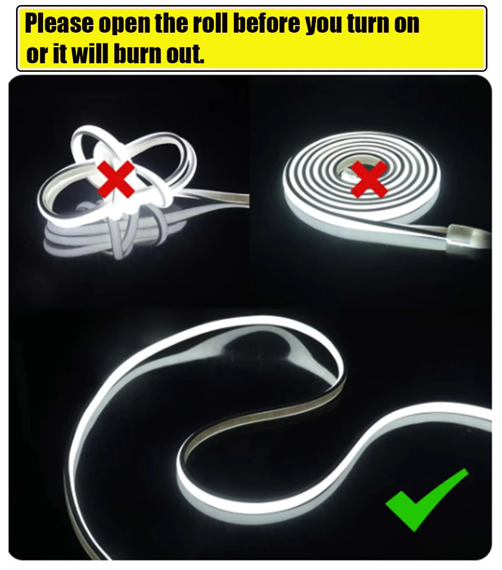 AC 220V COB Strip 240Leds/M 5M 10M 20M 50M/Roll Red/Green/Ice Blue/Pink/White/Purple Flexible Ribbon LED Light For Home Decor