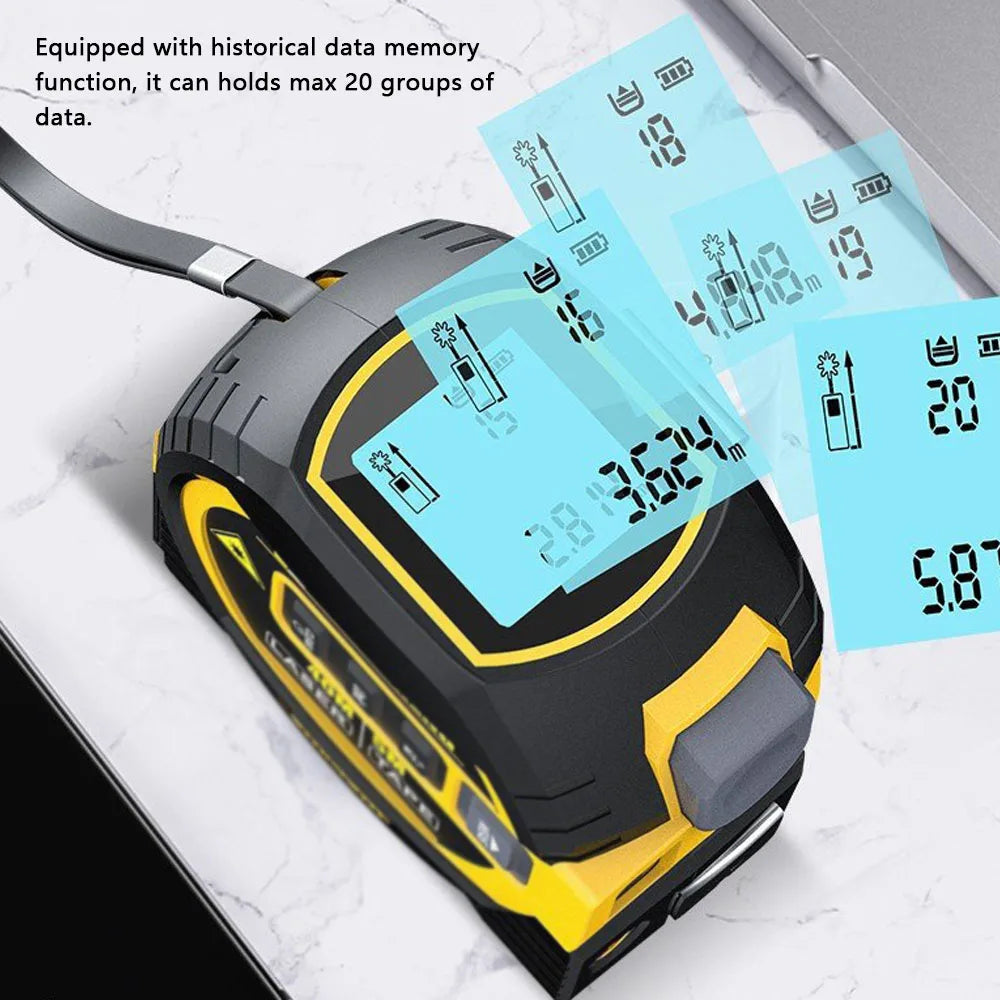 3 In 1  Laser Tape Measure Laser Distance Measuring Rangefinder Infrared High-precision Digital Electronic Ruler Measuring Level